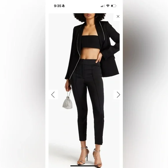 Veronica Beard ankle stretch-satin slim-leg pants Dressy Evening Size 4